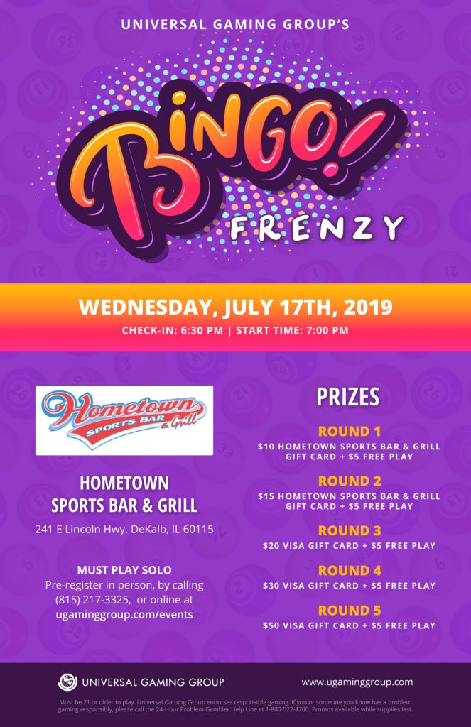 Bingo Frenzy Hometown's Sports Bar & Grill Universal Gaming Group